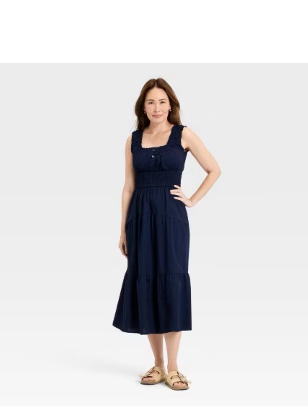 Universal Thread Navy Smocked Midi Dress
